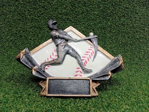 ▽ 野球 トロフィー / 立てかけ 壁掛け インテリア 小物 置物 オブジェ スイング ベースボール 少年野球 草野球