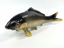 ★ 金属製 約30cm 約1180g 魚 置物 インテリア 重ため こい コイ 縁起物 風水 開運 鯉_画像1