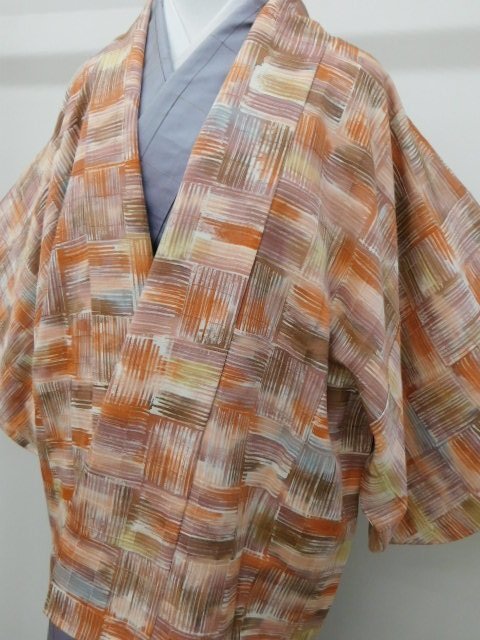 [Rakufu] P26319 Abrigo teñido con cera pintado a mano c, moda, kimono de mujer, kimono, abrigo, En camino