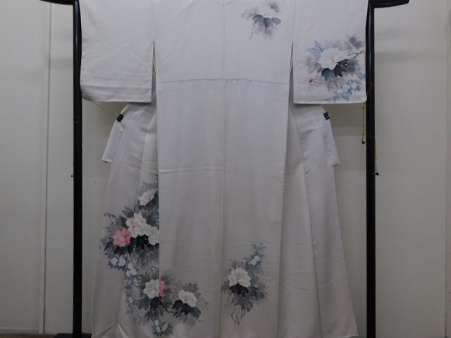 [Специальный выбор ракуфу] P26222 Раскрашенный вручную цветок пиона Homongi Awase BK, Женское кимоно, кимоно, Платье для посещения, Готовый