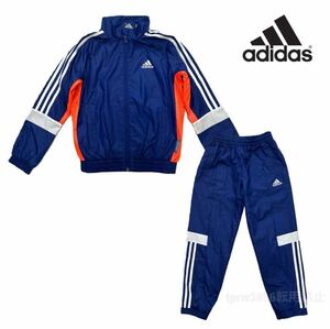 新品 adidas ウインドブレーカー セットアップ【160】定価9339円 ジュニア 裏起毛 防寒 キッズ 撥水 アディダス 上下 子供 ジャージ 07270