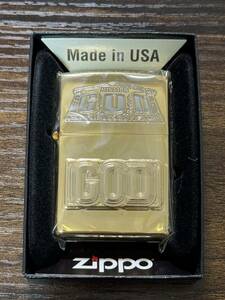 zippo MILLION GOD GOLD ミリオンゴッド ゴールド 2020年製 立体メタル 両面刻印 ケース 保証書