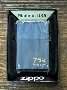 zippo Peace 75th ANNIVERSARY 限定品 ピース 75周年記念 2020年製 BLUE TITAN ブルーチタン 両面ゴールド刻印 シリアルナンバー NO.0616