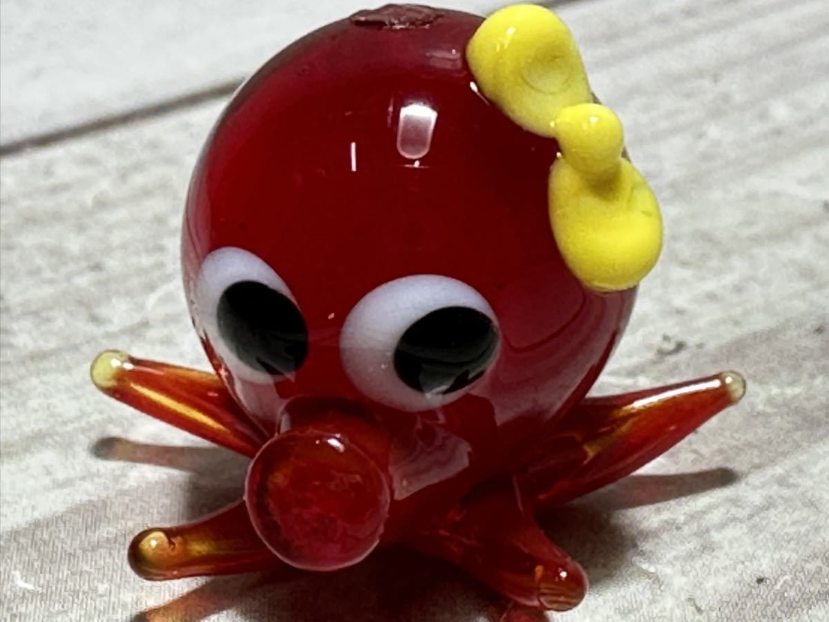 ★Miniature Glasswork★ [Friends of the Sea] Ribbon Octopus, Handmade items, interior, miscellaneous goods, ornament, object