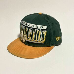 NEW ERA ☆ アスレチックス オークランド ベースボール キャップ スナップバック 帽子 グリーン イエロー ニューエラ メジャー■SHW119