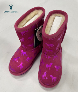 【新品・未使用・箱つき】エミュー EMU Rainbow Unicorn Brumby キッズ 防水 ブーツ ピンク 15cm em2k12373deeppink10