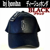 ブラック djhonda フェイクレザー 63 djホンダ ディージェイ キャップ 帽子 dj honda_画像2