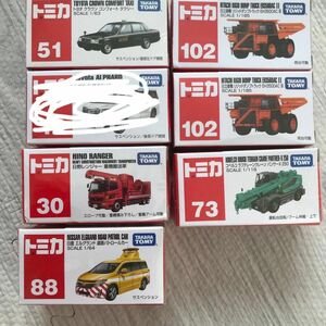 新品未開封　トミカ 働く車 赤箱　6点セット　トヨタ　アルファード　消防車