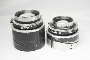 GRAFLEX XL用 Carl Zeiss Planar 2本セット 80mm/f2.8 100mm/f2.8 グラフレックス 中判レンズ　※難あり品