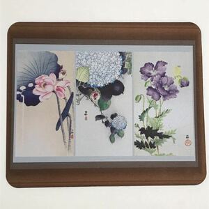  small . old . flowers and birds . lotus .., purple . flower ..,... gold thread . mouse pad 