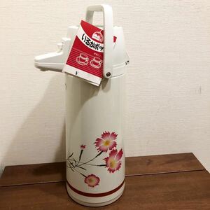 未使用保管品　いるかポット　昭和レトロ　レトロ 花柄チャームポット IRUKA 2.2L 保温ポット　外箱無し　本体のみ　魔法瓶