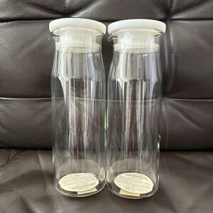 無印良品　耐熱ガラス　ピッチャー大　2本セット　1L 冷水筒　　保存容器 保存瓶 ガラスボトル 麦茶