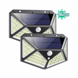 2個 162チップ led ソーラーライト センサーライト ランプ 防水 投光器 看板 高輝度 照明 屋外 ソーラー発電 玄関灯 セキュリティ