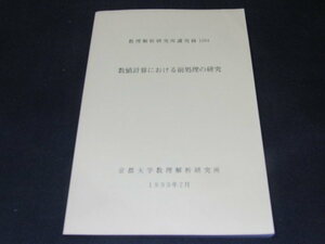 a2■数値計算における前処理の研究/京都大学数理解析研究所/1999年２月