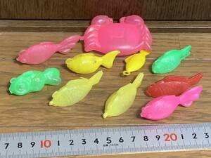 H*[ selling up sale ]. fish set extra Glyco hippopotamus ya Showa Retro 