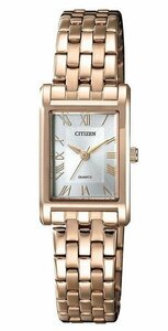 ☆CITIZEN シチズン ローズゴールド ピンクゴールド スクエア エレガント クォーツ Ladies レディース 腕時計 海外モデル ej6123-56a