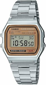 [メール便]A158WEA-9 レディース メンズ カシオ CASIO 海外モデル デジタル シルバー×ゴールド 時計