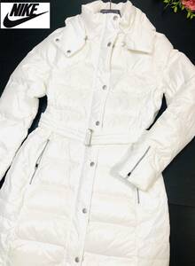  tag equipped with translation NIKE THERMORE 550FILL DOWN Nike bench coat down coat hood & belt attaching white size L