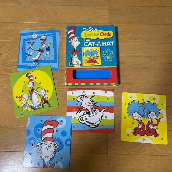 英語教材 英語絵本　Dr.Seuss 紐通しあそび　絵本　カード　洋書