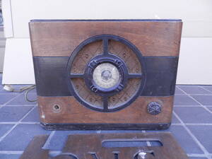 SRC　箱型並4ラジオ　　1930年代　真空管ラジオ　中国配電株式会社　ジャンク　部品どり