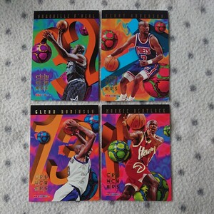 HOOPS 1995 ☆ CRUNCHERS 4枚セット ☆ SHAQUILLE O’NEAL , KENNY ANDERSON , GLENN ROBINSON , MOOKIE BLAYLOCK ☆ NBA カード SHAQ