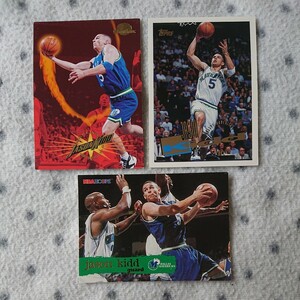 NBA カード ☆ JASON KIDD 1995 3枚セット ☆ ジェイソン キッド Dallas Marvericks ☆ TOPPS HOOPS SkyBox