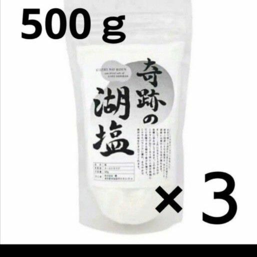 【天然湖塩】海洋汚染が気になる方に！500万年前の恵み 奇跡の湖塩 500ｇ×3