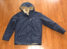 mens S-M程度★パタゴニアPatagonia★ボーイズ インファーノジャケット　メンズ裏ボアxxlレディース キッズ ネイビー紺色フード16パーカー_画像3