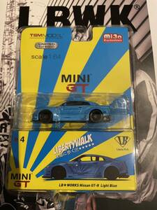 新品未開封 MINI GT LBWorks Nissan GT-R ライトブルー Light Blue No.4 LBWK b