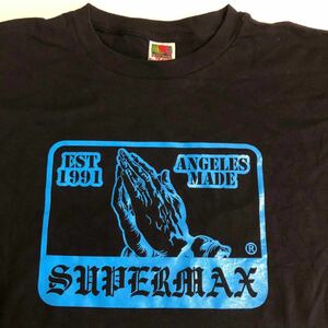 ◎ステッカー付!SUPERMAX HARDWARE L スーパーマックス OGTシャツ ブラック ロサンゼルス hardcore チカーノ Lowrider フルーツボディー