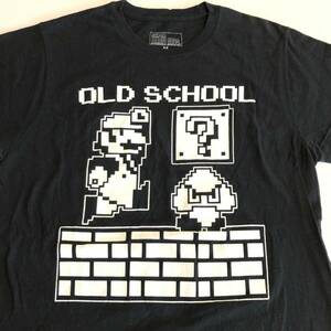 ★SUPER MARIO！スーパーマリオ！ OLD SCHOOL カラー：ブラック　サイズ：M【古着】 良好！　スーパーマリオブラザース 2014