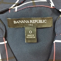 デザインワンピ★BANANA REPUBLIC/バナナ・リパブリック 長袖ワンピース 膝丈 チェック柄 裏地あり ネイビー 紺 サイズ0 レディース_画像3