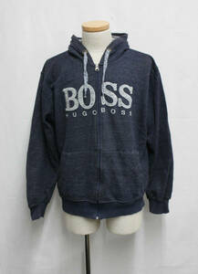 #74_0056 【中古品】 [HUGO BOSS］ HUGO BOSSメンズ裏起毛フルジップアップパーカー長袖 メンズ XL ブラック