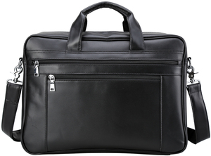  business bag briefcase original leather lady's Carry on personal computer bag super high capacity 17PC B4 correspondence commuting business trip bag black TIDING. cow 