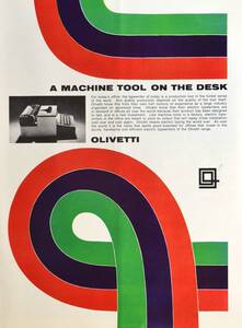 稀少！1966年オリベッティ・タイプライター広告/Olivetti/バウハウス/ポップアート/デザイン/T