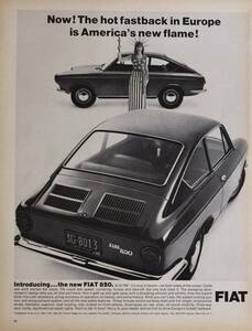稀少！1966年フィアット広告/Fiat 850/イタリア車/旧車/L