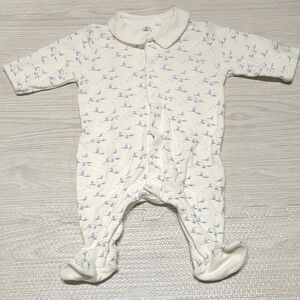 PETIT BATEAU　足付き長袖ロンパース　プチバトー　新生児