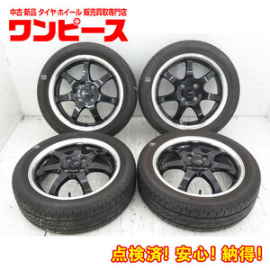 中古タイヤ ホイールセット 165/55R15 75V 15インチ 15x4.5J +45 4穴 PCD100 ブリヂストン 夏 送料無料（沖縄、離島除く）a18782