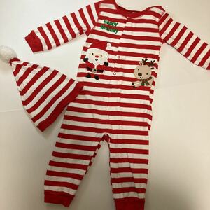 中古★ベビーザラス　サンタさん　クリスマス　ロンパース　ベビー服 男の子女の子 帽子付き　サイズ80