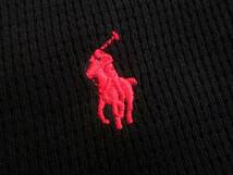 新品★ラルフローレン★ブラック サーマル ロンT★長袖 ワッフル Tシャツ★レッド ポニー 刺繍 黒 赤 L★POLO RALPH☆058_画像4