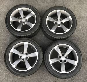 中古 アウディ A5スポーツバッグ等に ヨコハマ アイスガード IG50 245/45R17 8J-17インチ 5穴 PCD112 ET26　スタッドレスアルミ4本セット