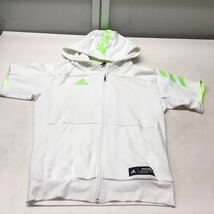 送料無料★adidas アディダス★スウェット半袖パーカー　半袖ジップアップパーカー★Mサイズ#51003sbo_画像1