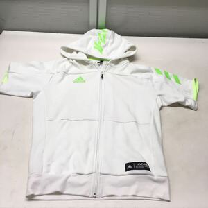 送料無料★adidas アディダス★スウェット半袖パーカー　半袖ジップアップパーカー★Mサイズ#51003sbo