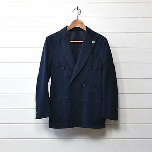 LARDINI ラルディーニ ジャケット ダブル ネイビー 42-REG コットン｜23j1054