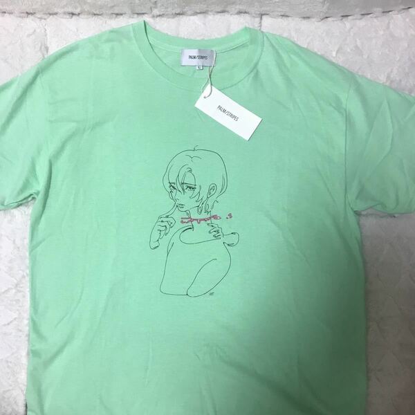 PALM/STRIPES パームストライプス　Tシャツ 半袖Tシャツ メンズ　Lサイズ　ライトグリーン　新品未使用　定価5940