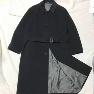 LIMOUSINE ステンカラー　ロングコート　カシミヤ混　メンズ　LLサイズ　ブラック