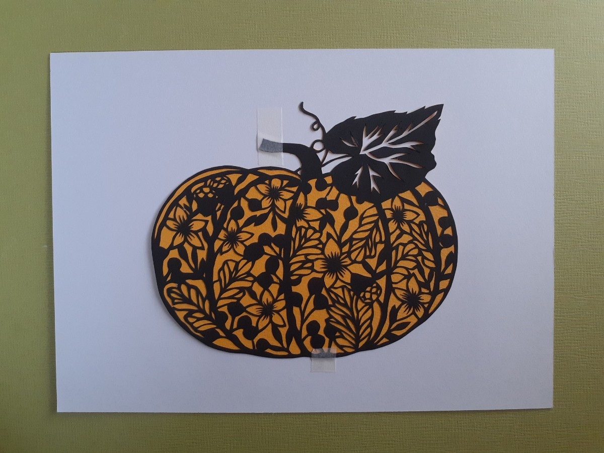 切り絵 Halloween Pumpkin, 美術品, 絵画, はり絵, きり絵