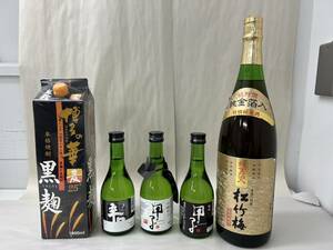 【MMY2152KK】１円スタート お酒 まとめ売り 松竹梅 純金箔入 特別純米 宝酒造 本格焼酎 黒麹 博多の舞 麦 25% 1800ml 千葉の酒