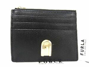 # new goods # unused # FURLA Furla leather f rug men to case change purse . card inserting lady's black group BF3029
