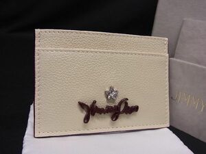 ■新品■未使用■ JIMMY CHOO ジミーチュウ レザー カードケース カード入れ パスケース 定期入れ レディース アイボリー系 BF3441